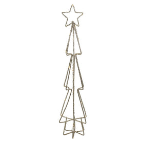 17.5" LED Lighted Battery-Operated Gold Glittered Wire Christmas Cone Tree - Warm White Lights