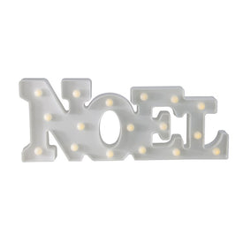 17" White Battery-Operated LED Lighted "NOEL" Christmas Marquee Sign