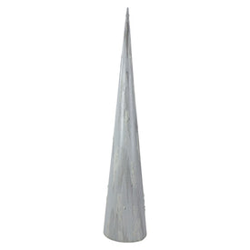 30" White and Gray Marbled Tabletop Christmas Tree