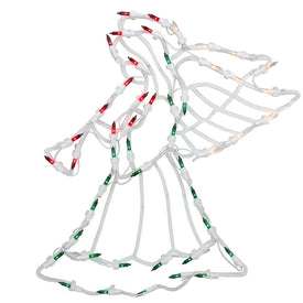 18" Lighted Trumpeting Angel Christmas Window Silhouette Decoration