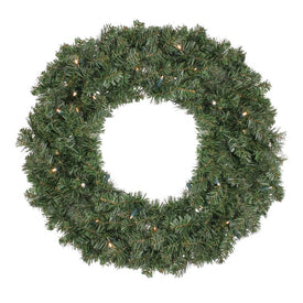 30" Pre-Lit LED Canadian Pine Artificial Christmas Wreath - Clear Lights