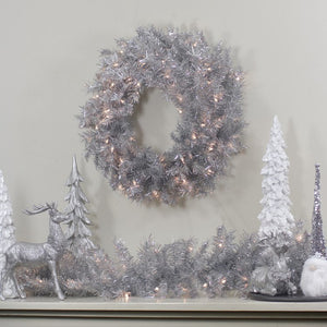 34318924-SILVER Holiday/Christmas/Christmas Wreaths & Garlands & Swags