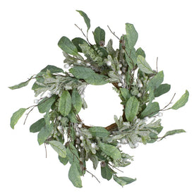 25" Artificial Mixed Foliage and Berries Christmas Wreath Unlit
