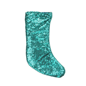 17.5" Teal Green Paillette Sequins Hanging Christmas Stocking