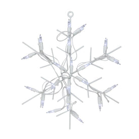 13" White and Clear LED Lighted Snowflake Christmas Window Silhouette Decoration