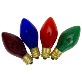 Replacement Multi-Colored C7 Transparent Christmas Bulbs Pack of 4