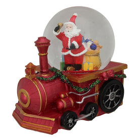 6" Santa Claus on a Red Train Christmas Glitter Snow Globe