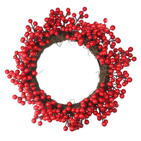 16" Unlit Crimson and Merlot Red Berries Artificial Winter Christmas Wreath