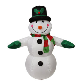 4' Black and White Inflatable Snowman Christmas Outdoor Decor
