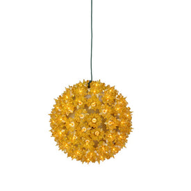 7.5" Yellow Lighted Hanging Starlight Sphere Ball Christmas Decor