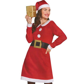 41" Red and White Women's Mrs. Claus Costume Set - Small