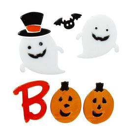 Pumpkin and Ghost "Boo" Halloween Gel Window Clings