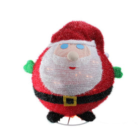 22" Pre-Lit Red and White Collapsible Christmas Santa Claus Outdoor Decor