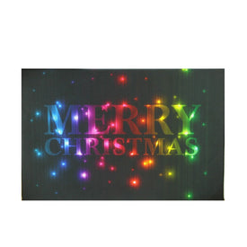 8" x 12" LED Lighted Multi-Colored " Merry Christmas" Canvas Wall Art