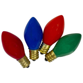 Replacement Multi-Color Opaque C7 Christmas Bulbs Pack of 4