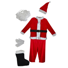 White and Red Santa Claus Men's Christmas Costume Set - Plus Size