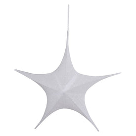 30" White Tinsel Foldable Christmas Star Outdoor Decoration