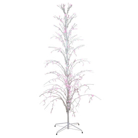 4' Pink LED Lighted Christmas Cascade Twig Tree Outdoor Decoration