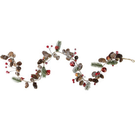 39.5" Unlit Pine Cones and Berries Winter Foliage Christmas Twig Garland
