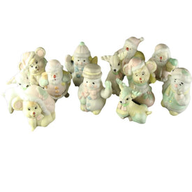 3" Pastel and Ivory Snowman and Santa Claus Christmas Figurines Club Pack of 144