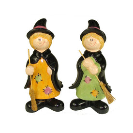 8" Black and Brown Friendly Witch Halloween Tabletop Figurines Club Pack of 36