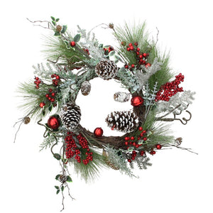 32635915-WHITE Holiday/Christmas/Christmas Wreaths & Garlands & Swags