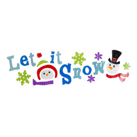Let It Snow Santa and Snowman Gel Christmas Window Clings
