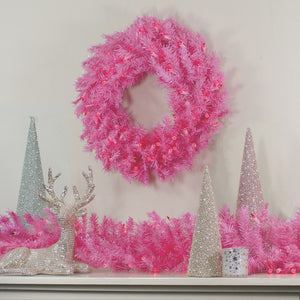 34318927-PINK Holiday/Christmas/Christmas Wreaths & Garlands & Swags