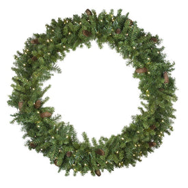 48" Pre-Lit LED Dakota Red Pine Artificial Christmas Wreath - Warm White Lights