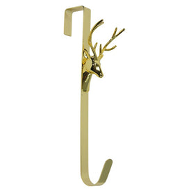 15.25" Shiny Gold Deer Over-The-Door Christmas Wreath Hanger