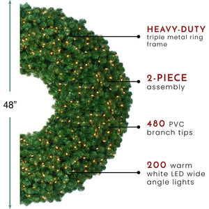 34290741-GREEN Holiday/Christmas/Christmas Wreaths & Garlands & Swags