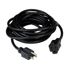 20' Black Three-Prong Outdoor Extension Power Cord