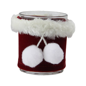 3.25" Cherry Red and White Santa Claus Candle Holder