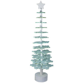 23" Blue Snowflake Cutout Christmas Tree With a Star Tabletop Decor