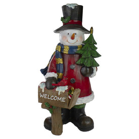 31" Winter Dressed Snowman and Welcome Mailbox Christmas Decoration