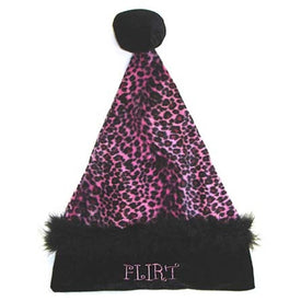 Pink and Black Leopard Unisex Adult Christmas Hat Costume Accessory - Medium