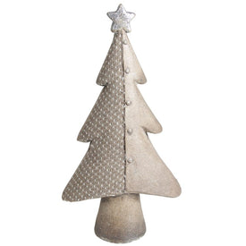 15" Gray and Silver Christmas Tree With Star Tabletop Decor