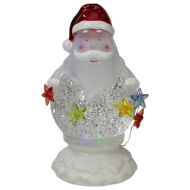 8" Battery-Operated LED Santa Claus Christmas Tabletop Glittering Snow Dome