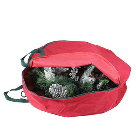 24" Red Spiral Tree Christmas Wreath Protective Storage Bag with Handles