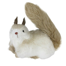 7" Gilded White with Gold Glitter Squirrel Christmas Tabletop Figurine