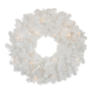 32913233-WHITE Holiday/Christmas/Christmas Wreaths & Garlands & Swags