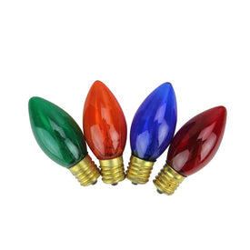 Replacement Incandescent C7 Transparent Multi Twinkle Bulbs Pack of 4