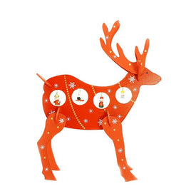 13" Red and White Reindeer Cut-Out Christmas Tabletop Decor