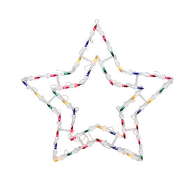 16" Multi-Color Lighted Star Christmas Window Silhouette Decoration
