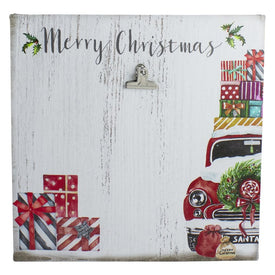 10" Car and Gifts Merry Christmas Canvas Wall Art with Photo Clip