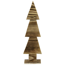 9.8" Brown and Ivory Cut Out Christmas Tree Tabletop Decoration