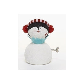 8.75" White and Blue Animated Musical Penguin Face Christmas Figurine