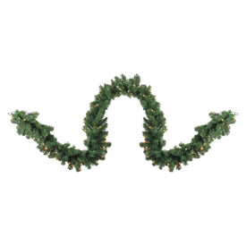 9' x 10" Pre-Lit Pine Artificial Christmas Garland - Clear Dura-Lit Lights
