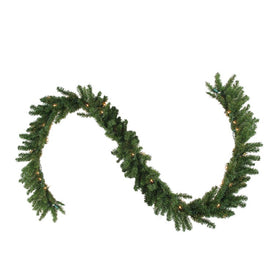 9' x 14" Pre-Lit Canadian Pine Artificial Christmas Garland - Clear Lights