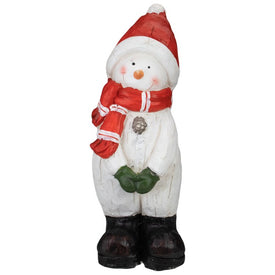 17" White and Red Snowman Christmas Tabletop Decoration